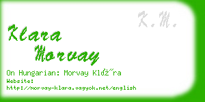 klara morvay business card